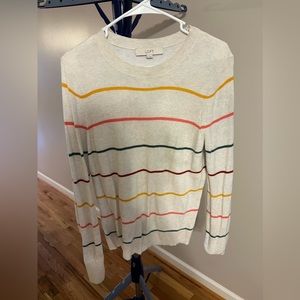 Loft Colorful Striped Sweater